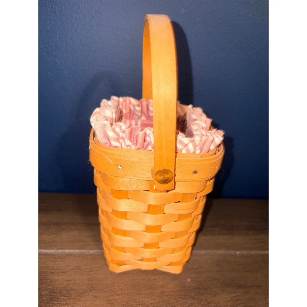 Longaberger 1997 American Cancer Society‎ Basket Pink Stripe Liner Protector